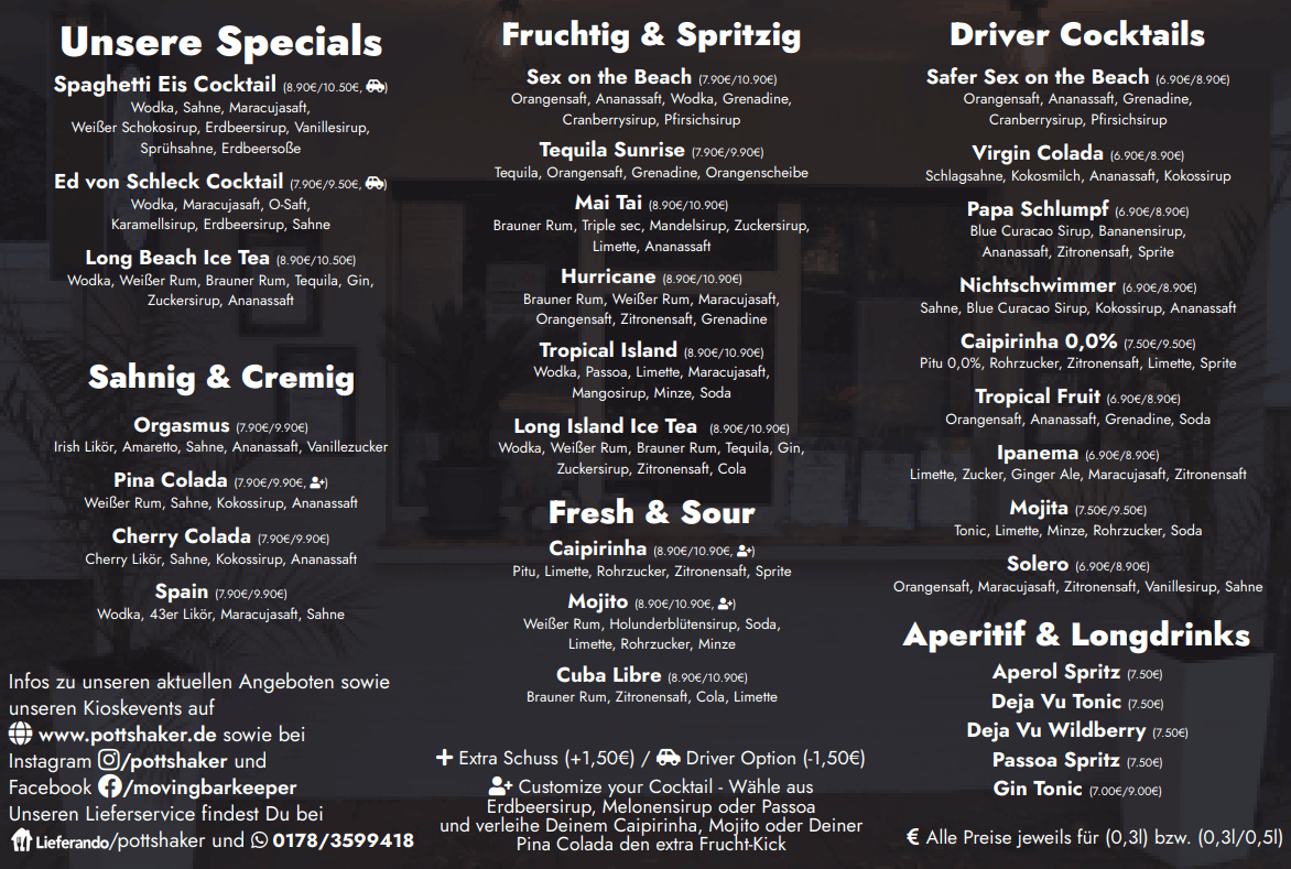 Cocktailkarte 2025